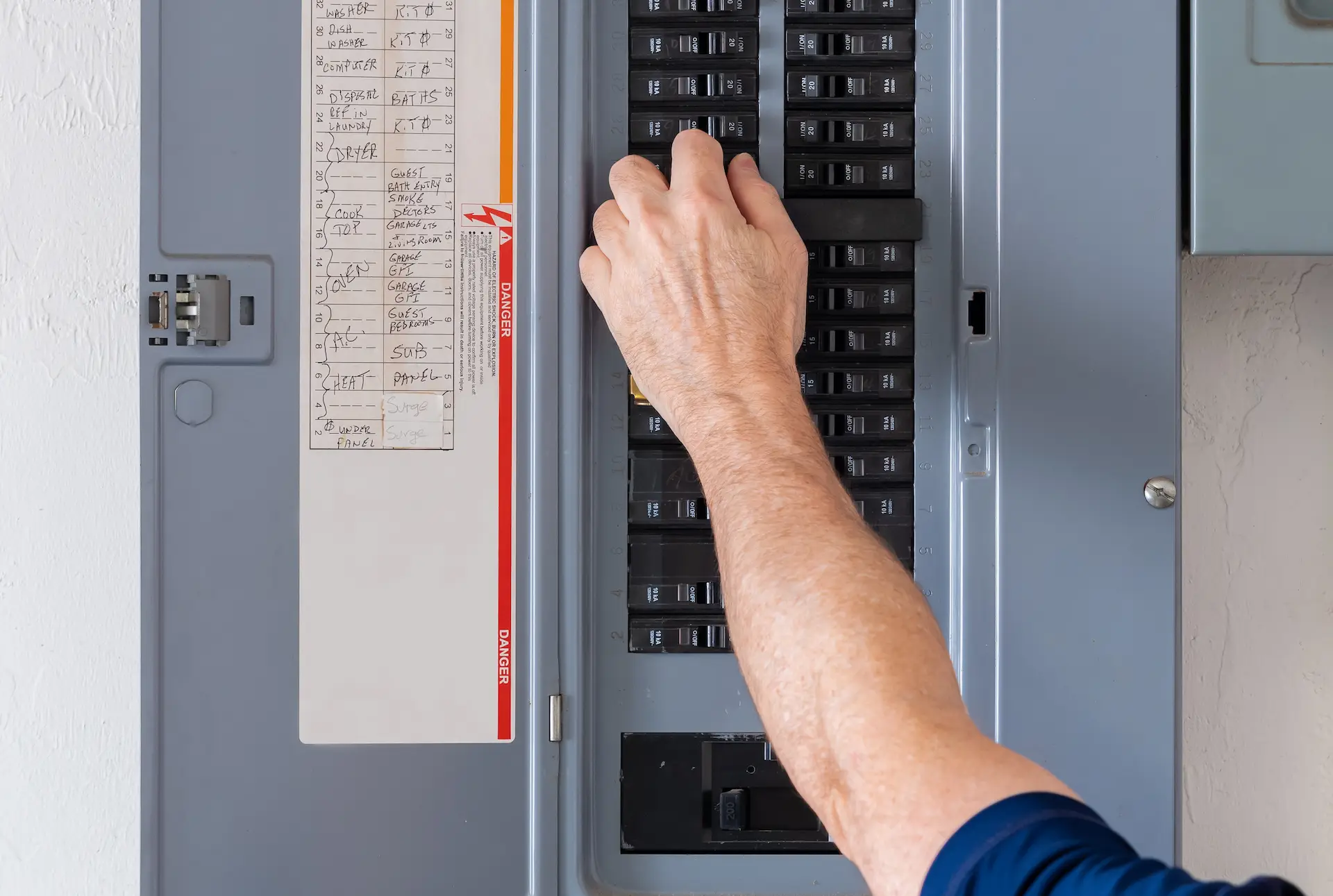 emergency electrical repair on panel